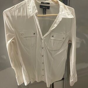 Style & Co. Classic White Stretch Blouse